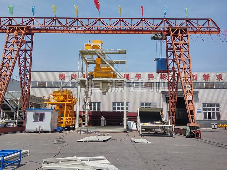 3方斗提式攪拌站，恒源建機大提斗攪拌站開始試機